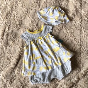 Offspring dress with matching hat